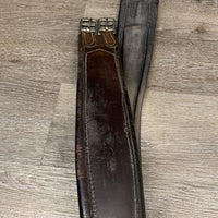 Thick Padded Leather Girth, 1x els *torn elastic, older, stains, mnr dirty seams, discolored/stains, scratches