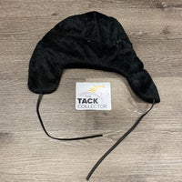 Thick Fleece Hat, earflaps, string *gc, older, dirty, hairy