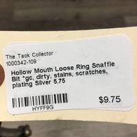 Hollow Mouth Loose Ring Snaffle Bit *gc, dirty, stains, scratches, plating