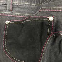 Denim Euroseat Breeches *faded, seam puckers, stretched seat & seams, rubbed/thin seat, gc
