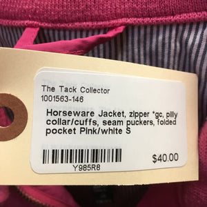 Jacket, zipper *gc, pilly collar/cuffs, seam puckers, folded pocket