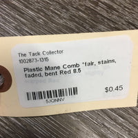 Plastic Mane Comb *fair, stains, faded, bent
