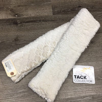 Cotton Quilt & Thick Fleece Girth Cover *thin/rubbed edges, puckers, clumpy, hairy, threads, stains, shrunk
