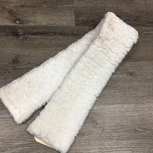 Cotton Quilt & Thick Fleece Girth Cover *thin/rubbed edges, puckers, clumpy, hairy, threads, stains, shrunk