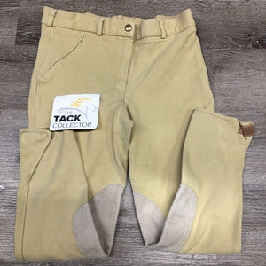 Cotton Breeches *gc, older, faded, pilly, rubs, seam puckers, stains, discolored seat/legs