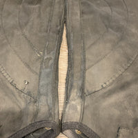 Pr Synthetic Suede Half Chaps *dirty, undone stitching, bare spots, faded, peeled
