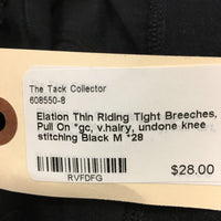 Thin Riding Tight Breeches, Pull On *gc, v.hairy, undone knee stitching
