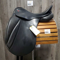 17.5 MW *5.25 Kieffer Malmo Dressage Saddle, 2 Billet Guards, Navy Cotton Passier Cover, Wool Flocked, Rear Gusset Panel, Lg Front Blocks, Flaps: 17.5"L x 12.5"W Serial #: 0803039 5 1
