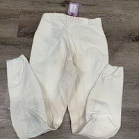 Euroseat Riding Tight Breeches, Pull On *faded, seam puckers, undone stitching, thin/rubbed seat & legs, threads, v.pulled seam
