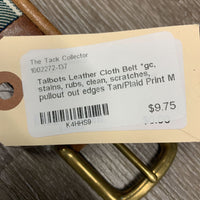 Leather Cloth Belt *gc, stains, rubs, clean, scratches, pullout out edges
