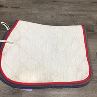 Quilt Jumper Saddle Pad *fair, older, faded, threads, stains, puckers, threads, dingy