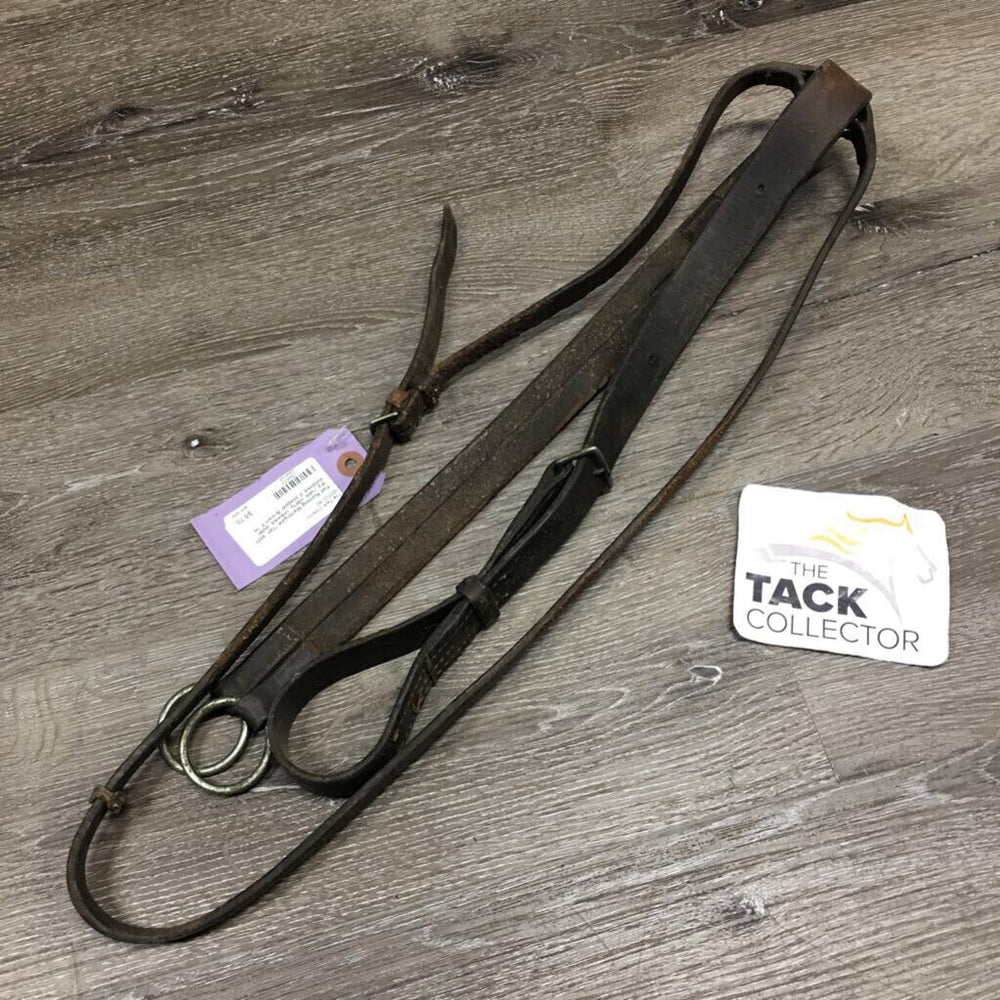 Flat Running Martingale *fair, stiff, dry, rubs, vdirty, chewed, older, oxidized, 0 stopper