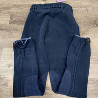 Hvy Cotton Breeches *gc, older, pilly inside, seam puckers, faded, pilly knees, hairy velcro, rubbed ankles
