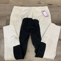 Full Seat Breeches *gc, dingy, stains, pilly/rubbed seat, seam puckers
