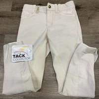 JUNIORS Full Seat Breeches *gc, threads, seam puckers, dingy, mnr stains, gc, undone stitching, seat/legs: pilly, rubs & discolored