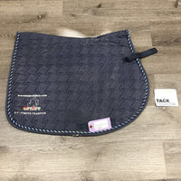 Quilt Saddle Pad, embroidered *gc, clean, v.faded hair, pilling, edge/piping/girth rubs
