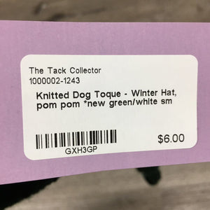 Knitted Dog Toque - Winter Hat, pom pom *new