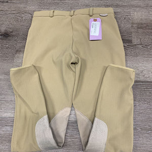 Ribbed Breeches *vgc, mnr threads, older, hairy velcro, stain/pilly knees, undone stitching