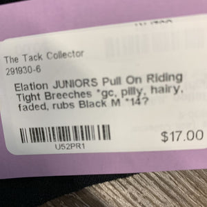 JUNIORS Pull On Riding Tight Breeches *gc, pilly, hairy, faded, rubs