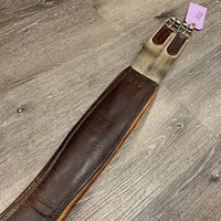 Padded Leather Girth, 1 Els *older, curled edge, elastic: stretched, mnr ripped edge, hairy seams, faded, dry, discolored
