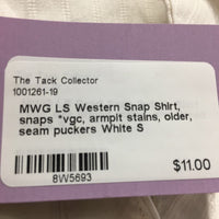 LS Western Snap Shirt, snaps *vgc, armpit stains, older, seam puckers