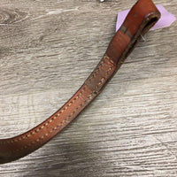 Double Stitched Western Browband *gc, dirty, mnr dents, stains, stiff, older