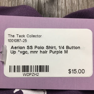 SS Polo Shirt, 1/4 Button Up *vgc, mnr hair