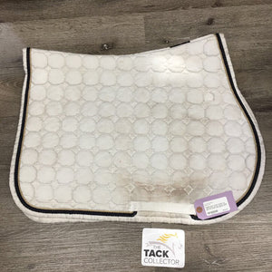 Quilt Jumper Saddle Pad, embroidered *gc, hair, shrunk, dingy, pills, dirt, stains