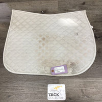 Quilt Jumper Saddle Pad, embroidered *fair, shrunk, rubbed edges, dingy, pills, dirt, stains
