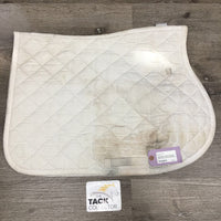 Quilt Jumper Saddle Pad, embroidered *fair, shrunk, rubbed edges, dingy, pills, dirt, stains
