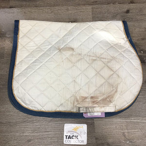 Quilt Jumper Saddle Pad, embroidered *fair, shrunk, rubbed edges, dingy, pills, dirt, stains