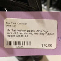 Pr Tall Winter Boots, Zips *vgc, mnr dirt, scratches, mnr pilly/rubbed edges
