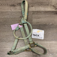 Thick Nylon Halter *older, v.faded, stains, rusty, rubbed/frayed edges, discolored