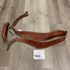 Thick Wide Leather Breastcollar *0 chest strap, scrapes, rubs, stains, gc, clean, rubbed edges
