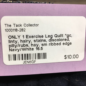 ONLY 1 Exercise Leg Quilt *gc, linty, hairy, stains, discolored, pilly/rubs, hay, sm ribbed edge