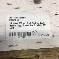 Square Wood Rail Saddle Rack, U hook *vgc, loose hook
