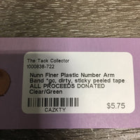 Plastic Number Arm Band *gc, dirty, sticky peeled tape ALL PROCEEDS DONATED