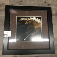 Horse Head Print, Framed & Matted *dusty, gc, scratches
