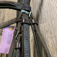 Narrow Raised Bridle *gc, dirt, scuffs, creases, scraped back, scratches, crackles