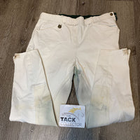 Full Seat Breeches, Side Zip *v.stained seat/legs, older, seam puckers, stains, hairy velcro
