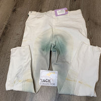 Full Seat Breeches, Side Zip *v.stained seat/legs, older, seam puckers, stains, hairy velcro