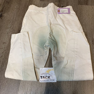 Full Seat Breeches, Side Zip *gc, stained, older, hair, pilly/rubbed seat, ankle hole/threads