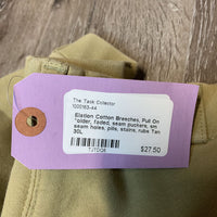 Cotton Breeches, Pull On *older, faded, seam puckers, sm seam holes, pills, stains, rubs
