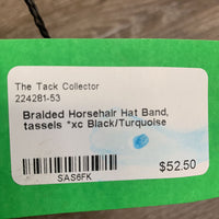 Braided Horsehair Hat Band, tassels *xc
