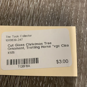 Cut Glass Christmas Tree Ornament, Trotting Horse *vgc