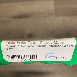 Thick Wide Tooth Plastic Mane Comb *like new, clean, sticker