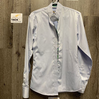LS Show Shirt, attached snap collar *older, vgc, seam puckers, mnr threads, crinkled cuffs & lining
