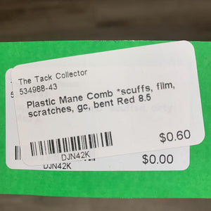 Plastic Mane Comb *scuffs, film, scratches, gc, bent