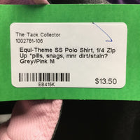 SS Polo Shirt, 1/4 Zip Up *pills, snags, mnr dirt/stain?
