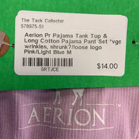 Pr Pajama Tank Top & Long Cotton Pajama Pant Set *vgc, wrinkles, shrunk?/loose logo
